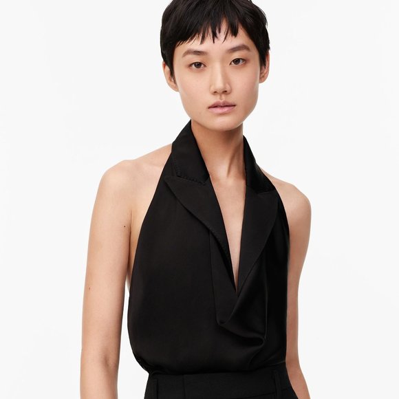 Zara, NWT, Halter Top with lapel collar, S - Picture 4 of 5